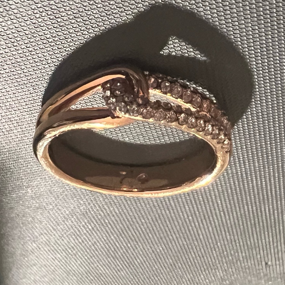 Kate Spade Get Connected Pave Loop Ring color- Day Break Rose Gold Size 7 - Picture 2 of 16
